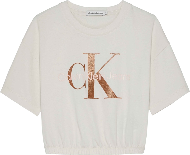 Calvin Klein T-shirt - Bronze monogram - HVID