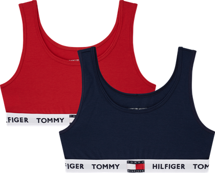 Tommy Hilfiger 2-pak bralette / top / begynderbh i rød og navy