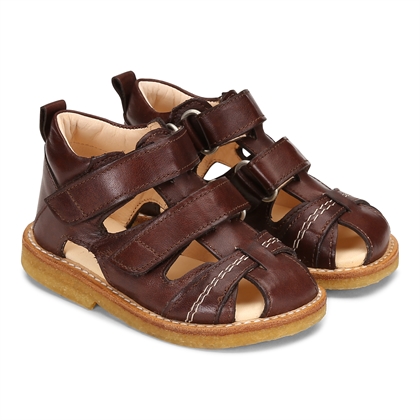 ANGULUS SANDAL Begynder sandal med velcrolukning - 0506-101 - Mørkebrun 