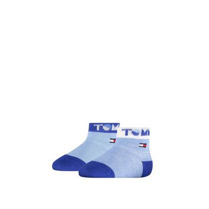 TOMMY HILFIGER TH BABY SOCK 2PAK - WORDING BLUE COMBO