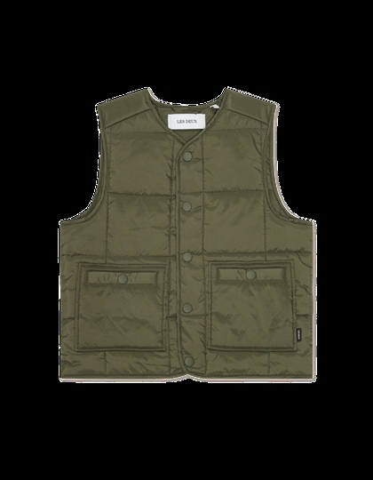 Les Deux Vest Matt Quilted - Olive Night 