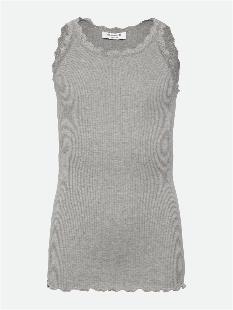 Rosemunde Top Lang - Light Grey Melange 