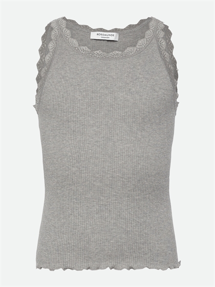 Rosemunde Top Kort Belta - Light Grey Melange 