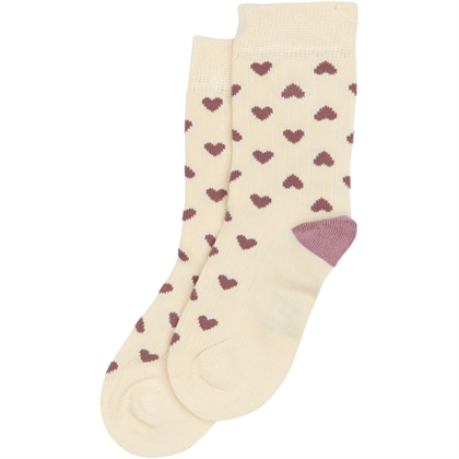 Minipop Bamboo Strømper MP35 - Off White/Pale Pink 