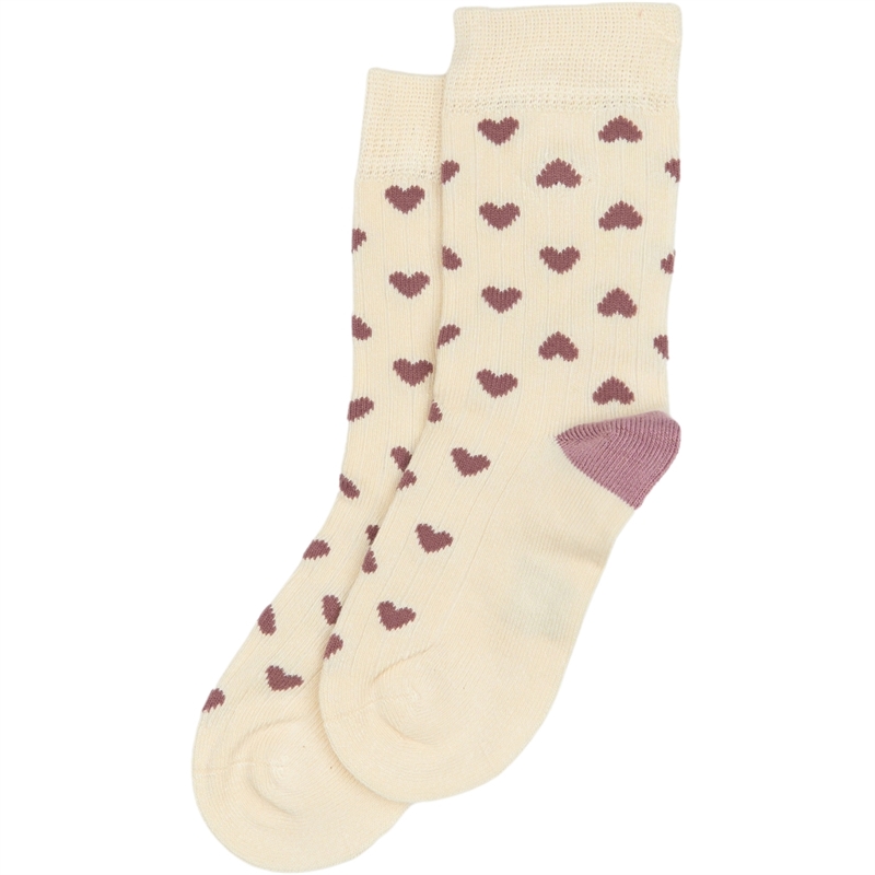 Minipop Bamboo Strømper MP35 - Off White/Pale Pink 