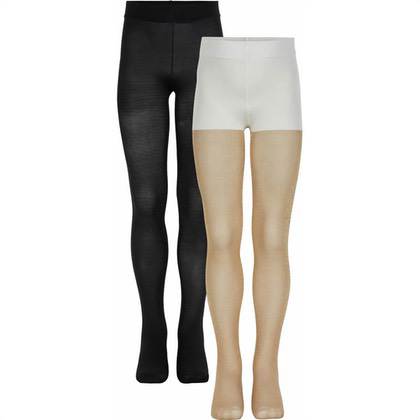 2-PACK TIGHTS GLITTER/SOLID NOOS GOLD 