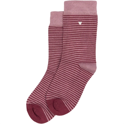Minipop Bamboo Strømper MP57 - Pale Pink/Burgendy 
