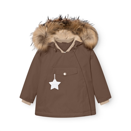 Mini A Ture Vinterjakke Matwang Fleece Lined Med Pels - Chestnut Brown