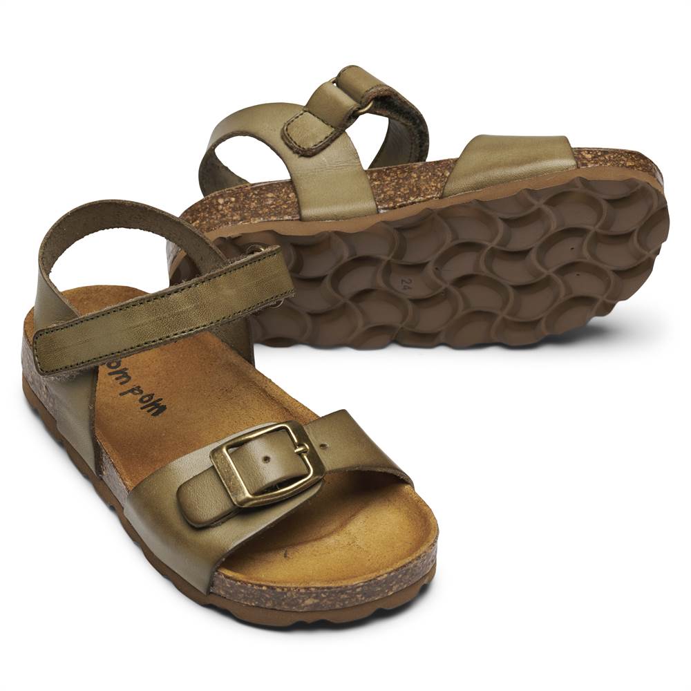 Hver uge Udtale Forvirret Køb PomPom kork rem sandaler - olivenbrun