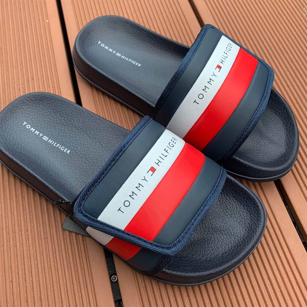 Køb Hilfiger sandaler / klipklapper - navy/rød/velcro