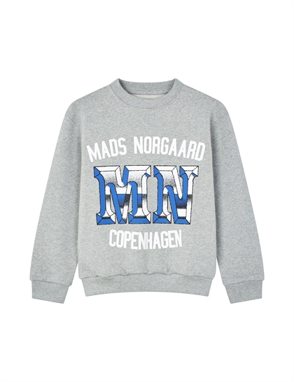 Mads Nørgaard Sweatshirt Sonar - Light Blue Melange 