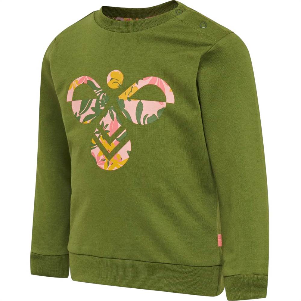 Regenerativ Blive gift farvel Køb Hummel trøje i olivengrøn med blomsterprint logo