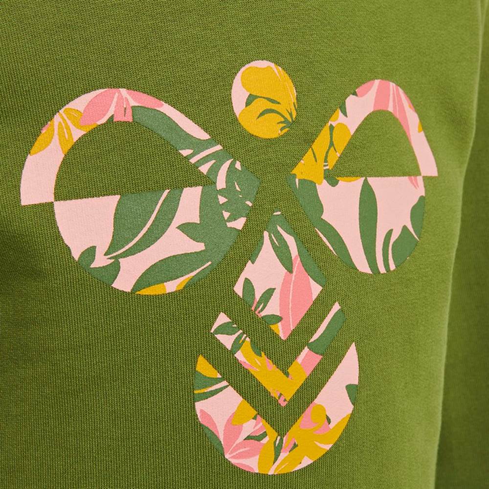 Regenerativ Blive gift farvel Køb Hummel trøje i olivengrøn med blomsterprint logo