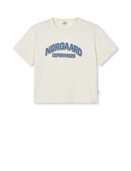 Mads Nørgaard T-shirt Tristi - Vanilla Ice/Bright Cobalt 