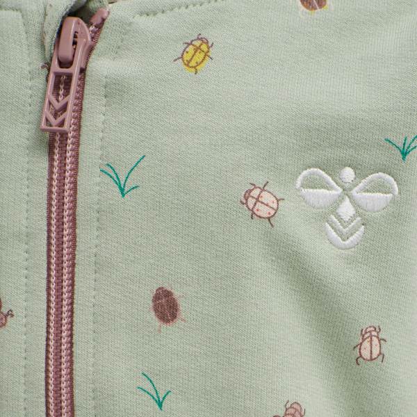 Hummel zip trøje / cardigan - grøn/rosa/bi