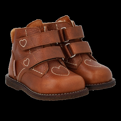 Angulus Begynder Vinterstøvle Med Tex 2218-101 - Hjertebroderi Cognac 