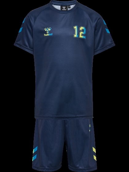 Hummel Sommersæt - Shimmer Dress Blues / Limeade 