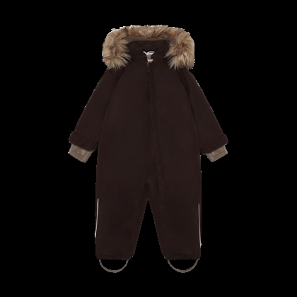 Enfant Baby Flyverdragt W. Fake Fur - Coffee Bean