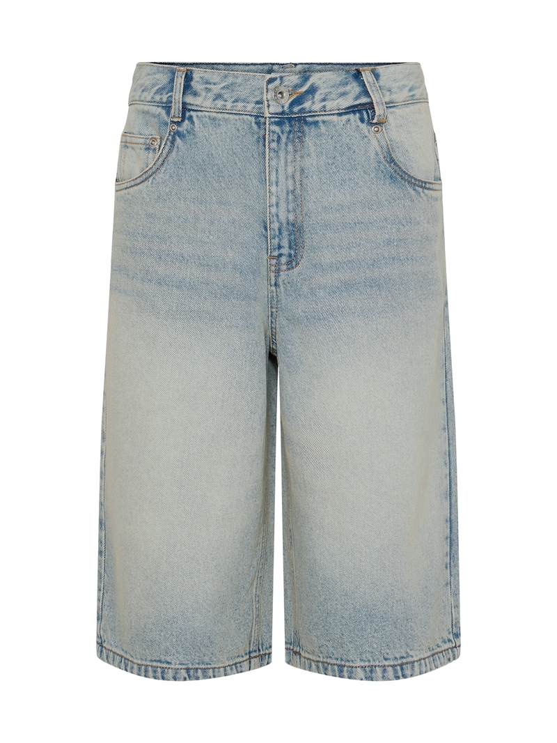 Grunt Sally Knickers Shorts – Lange denim shorts til piger i retro blue wash