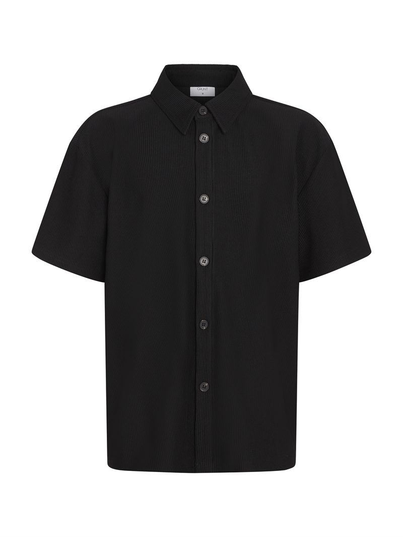 Grunt Skjorte Esteban Plisse - Black 