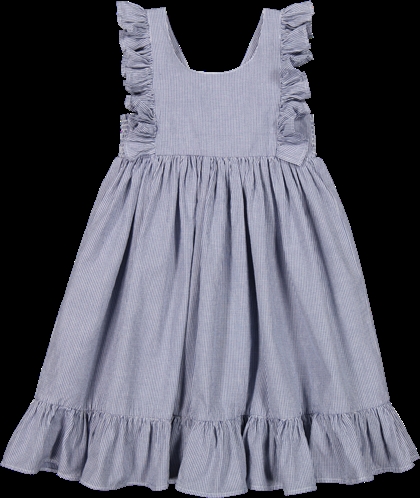 MarMar Kjole Danita Frill - Navy Stripe 