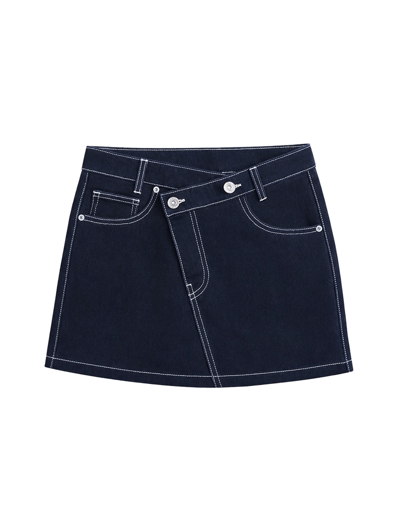 Grunt Nederdel Grith Denim - Raw Blue