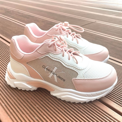 Calvin Klein sneakers - Lace up -  Hvid/rosa/sølv 