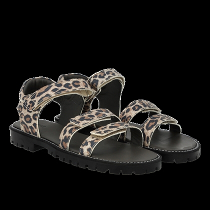 Angulus Sandal med Velcro (Smal/Almindelig) - Leopard Suede 