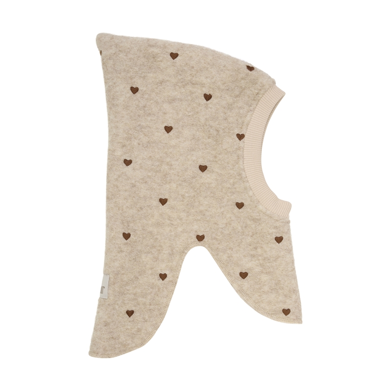 Huttelihut Elefanthue Balaclava All Over Emb Wool - Sand Melange   