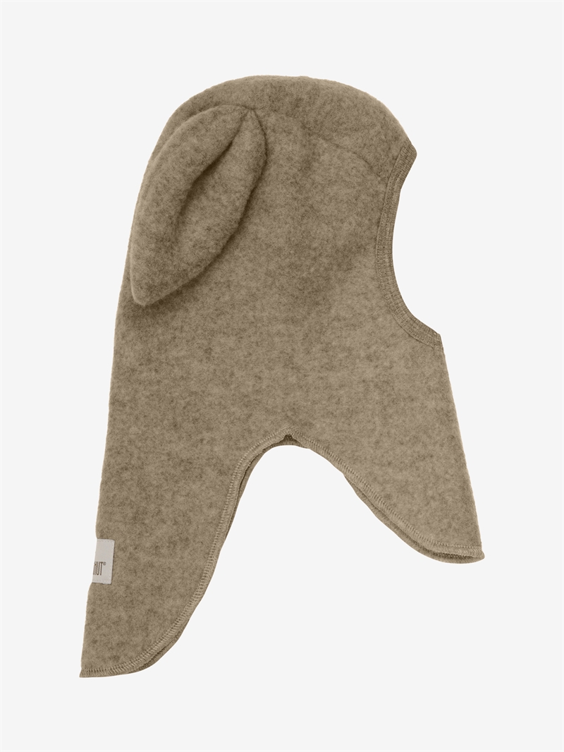 Huttelihut Elefanthue Balaclava Ears Wool Fleece - Savannah Melange