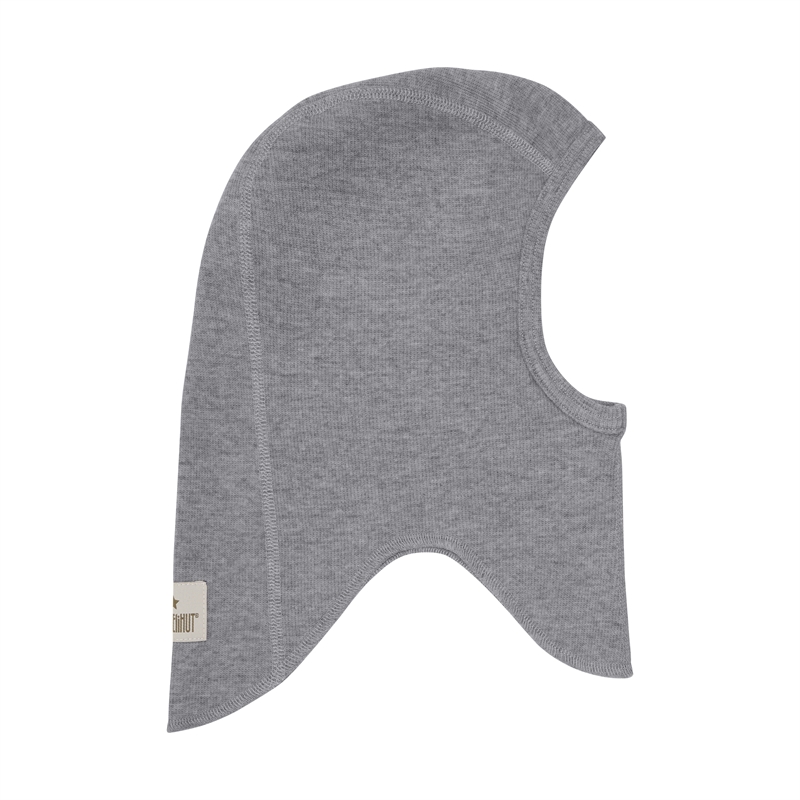 Huttelihut Elefanthue Balaclava Wool Rib - Medium Grey Melange 
