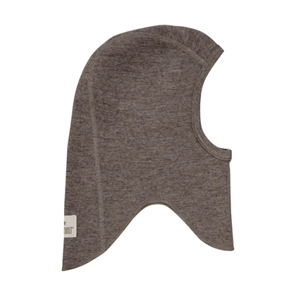 Huttelihut Elefanthue Balaclava Wool Rib - Brown Melange 