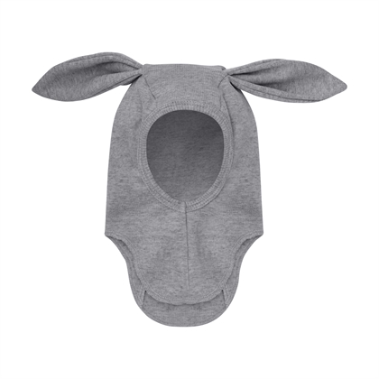 Huttelihut Elefanthue Balaclava Ears Wool Rib - Medium Grey Melange 