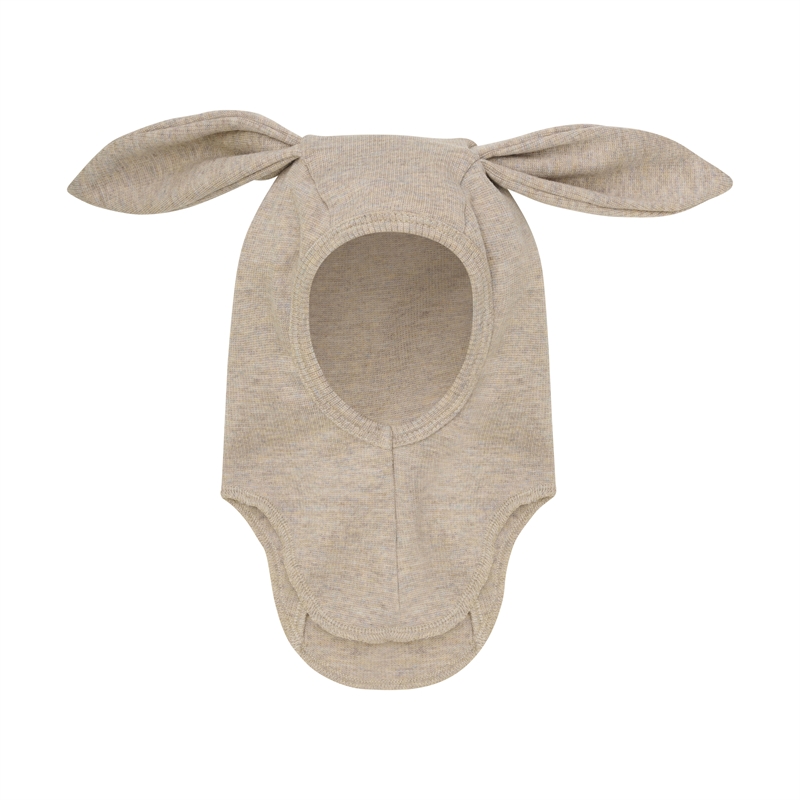 Huttelihut Elefanthue Balaclava Ears Wool Rib - Camel Melange 