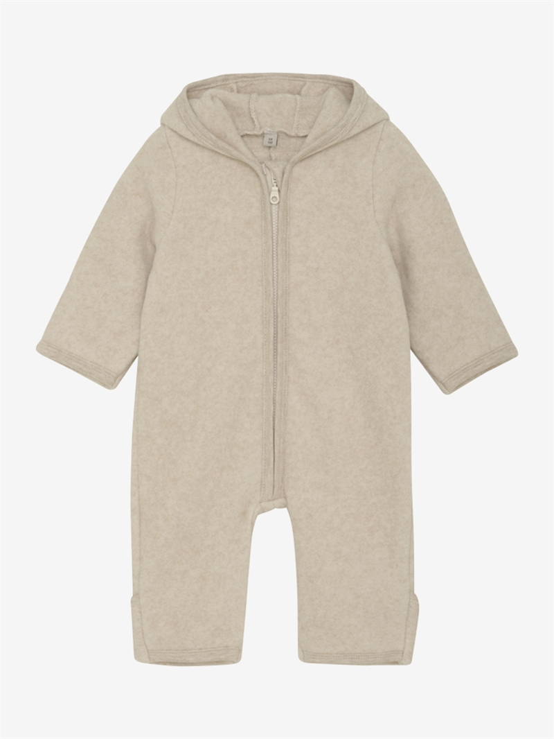 Huttelihut Fleecedragt Pram Suit Cotton - Camel Melange 