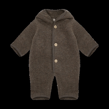 Huttelihut Pram Suit Pixie Wool Fleece - Brown Melange