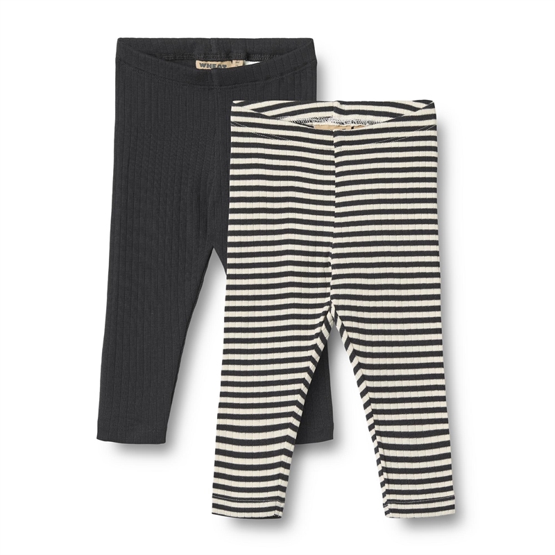 Wheat 2-Pak Leggings Jules - Navy Rib Stripe