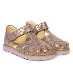Angulus sandaler - pink/guld/leo