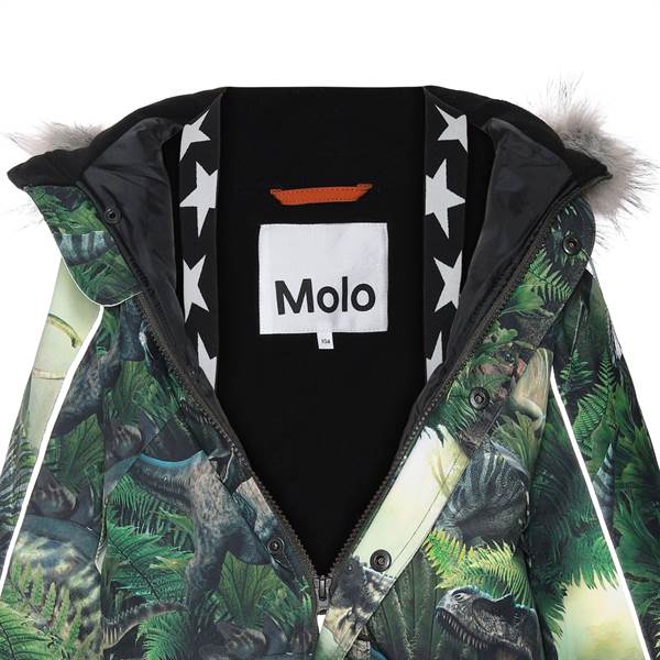 Molo flyverdragt "Polaris" - Dino forest / faux fur