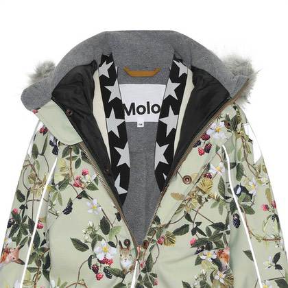 Molo flyverdragt "Polaris" - Forest Life / faux fur 