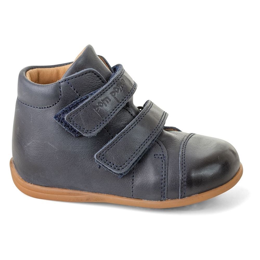 Køb PomPom sko med velcro marineblå / næsten sort str. 18-24