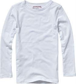 Hvid basis langærmet bluse fra Vingino til dreng