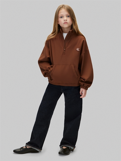 Calvin Klein Sweatshirt Half-Zip - Brown