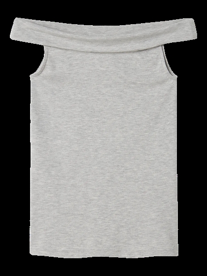 LMTD Off Shoulder Top Benedicte - Light Grey Melange 