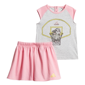 Adidas Animal Set med T-shirt og shorts i hvid og lyserød