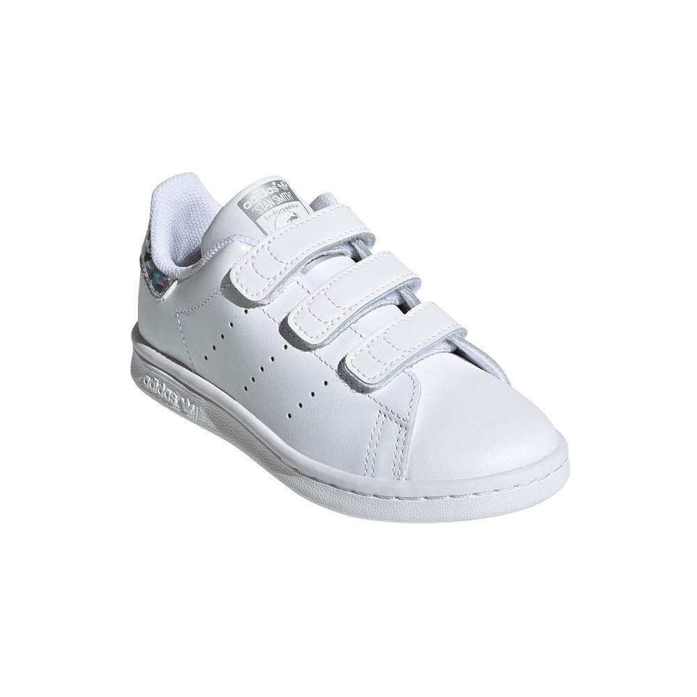 spænding Afstem laser Køb Adidas Stand Smith synt. læder sneakers / sko i hvid med velcro og  glitter