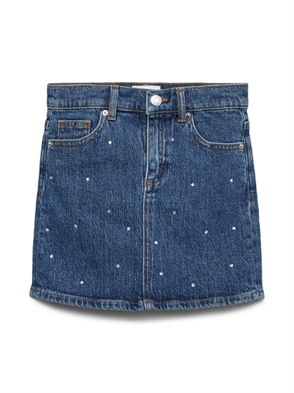 Vero Moda Girl Tessa Denim Nederdel - Medium Blue Denim med Glimmerdetaljer