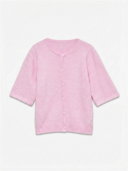 Vero Moda Girl cardigan med knapper - let og feminin strik i pink. 