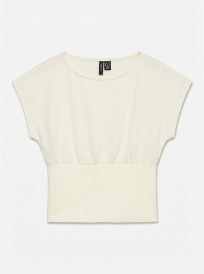 Vero Moda Smilla Top - Feminin Dame Top i Lys Neutral Nuance Birch 