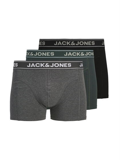 Jack & Jones Underbukser - Dark Grey Melange / Forest River (3pak)